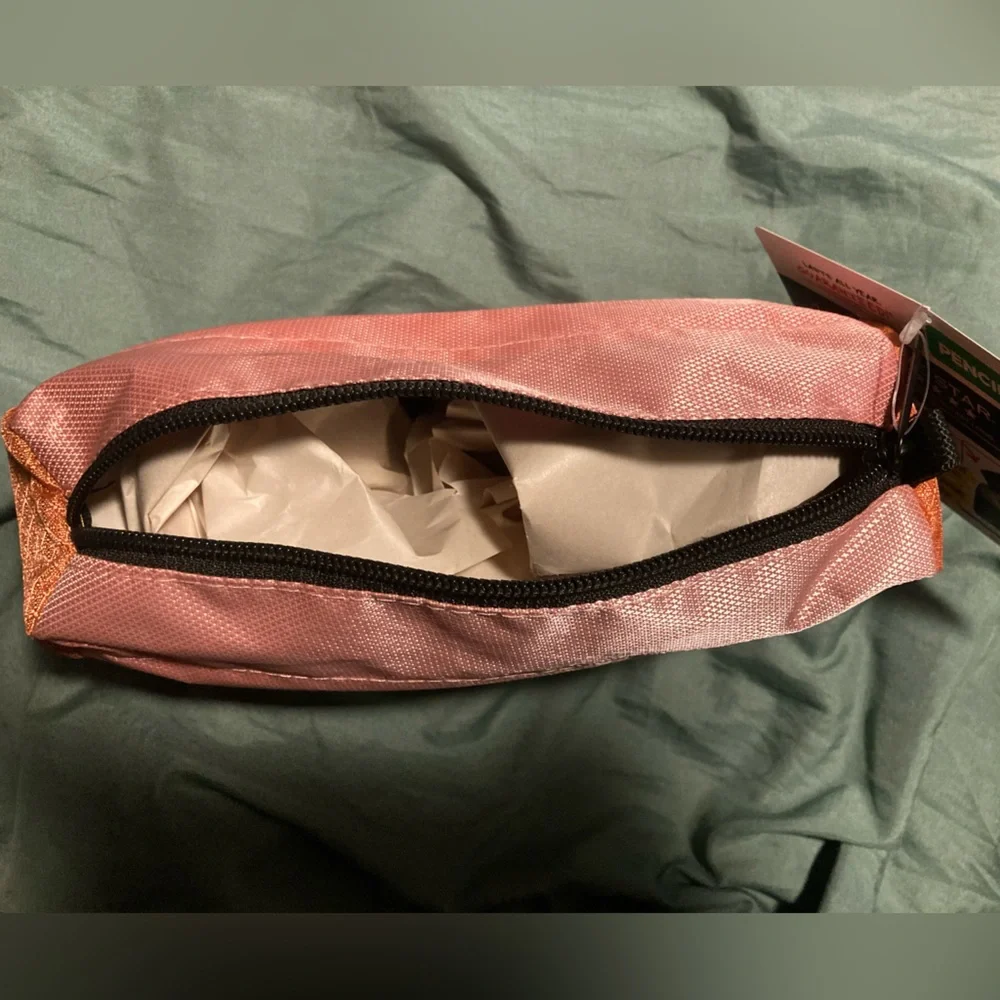New with Tags Five Star Metallic Coral Orange & Pink Pencil Pouch